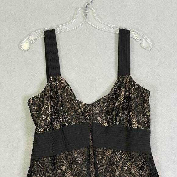 Loft Dress Women Sz 10 Midi Length Lace Mermaid Ruffle Party Holiday Classy LBD - Picture 5 of 16